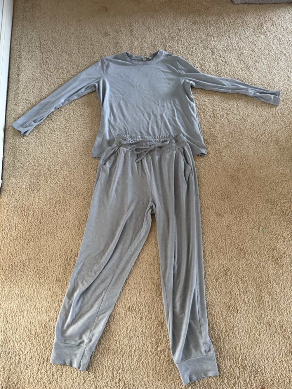 Women’s Long Sleeve Pajama Set - Light Gray